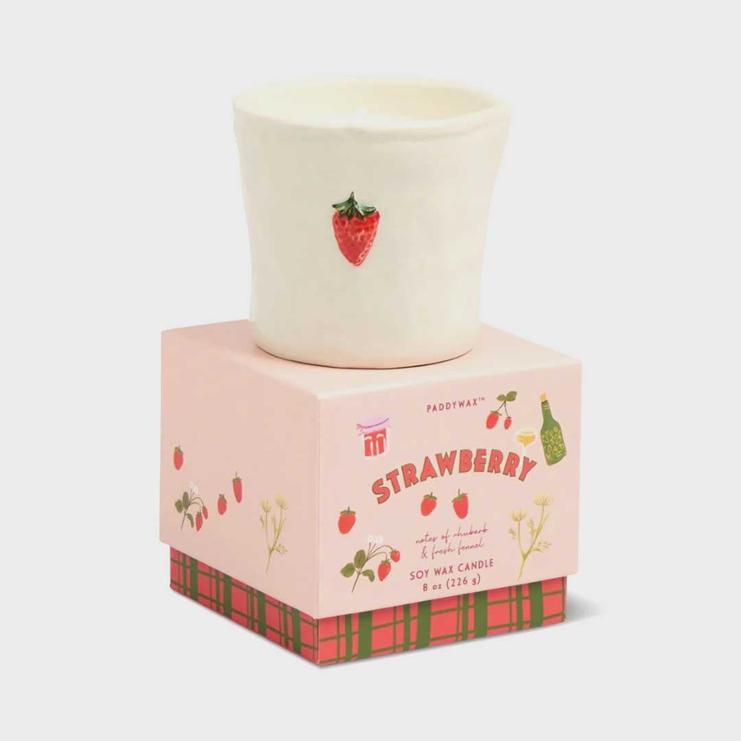 Bistro 8oz Embossed Strawberry Candle | Strawberry