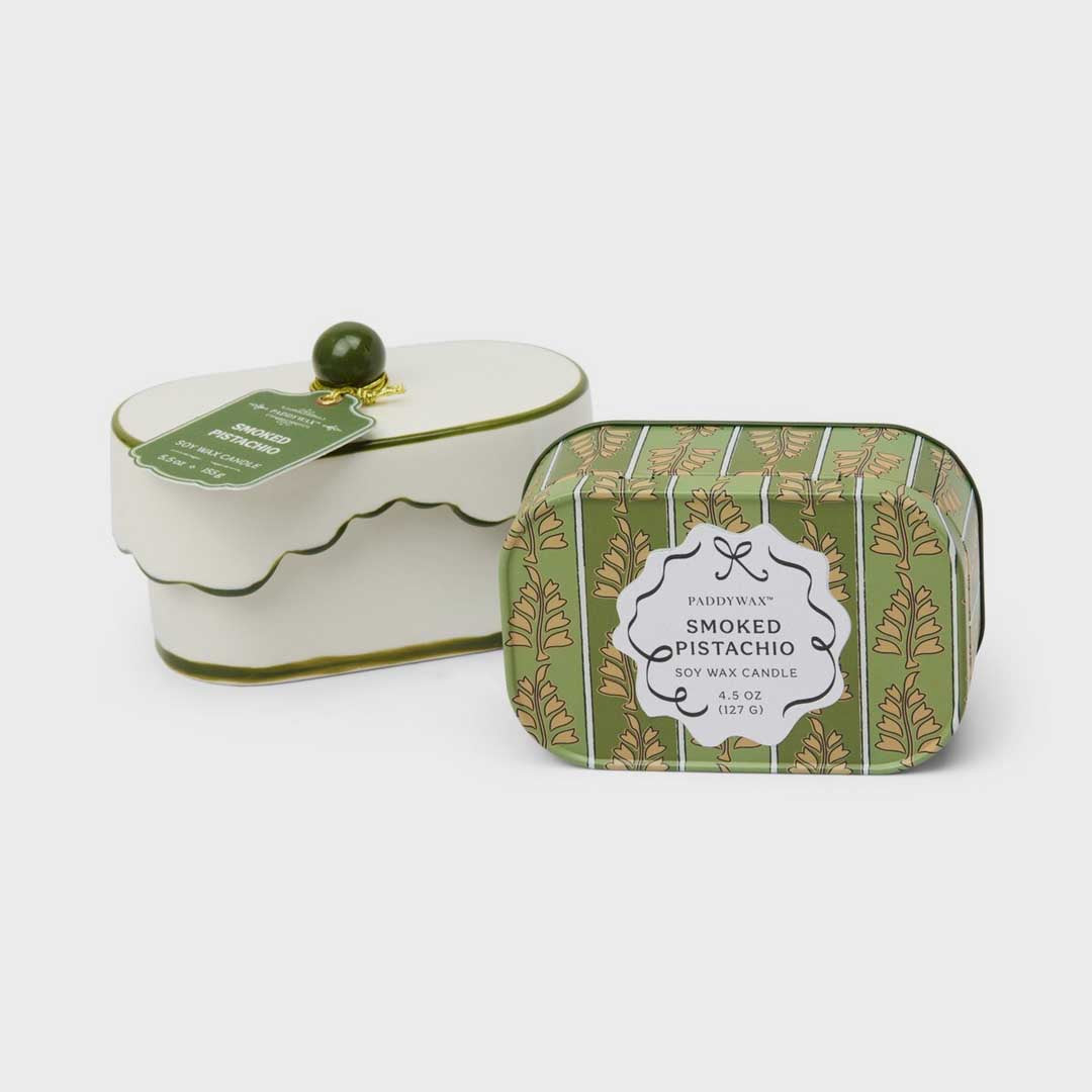 Cherie 5.5oz Ceramic Dish Candle | Smoked Pistachio