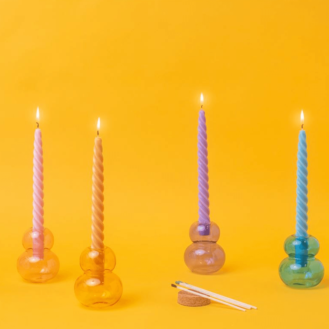 TWISTED TAPER CANDLE - GOLDEN