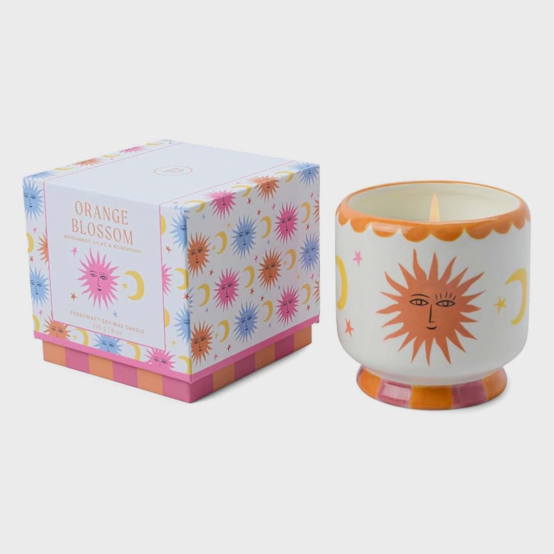 Adopo 8oz Sun Ceramic Candle | Orange Blossom