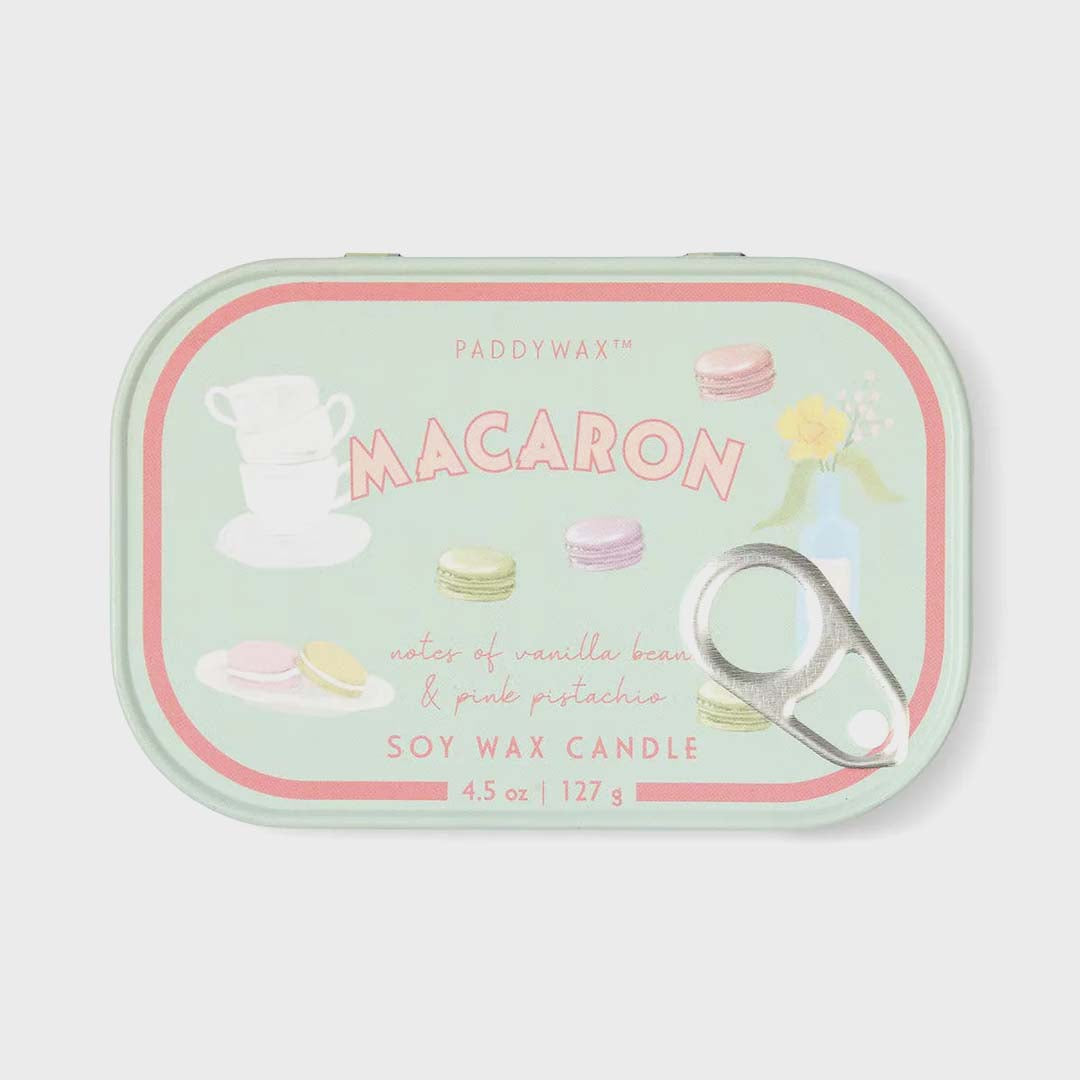 Bistro 4.5oz Macaron Candle Tin | Pink Pistachio