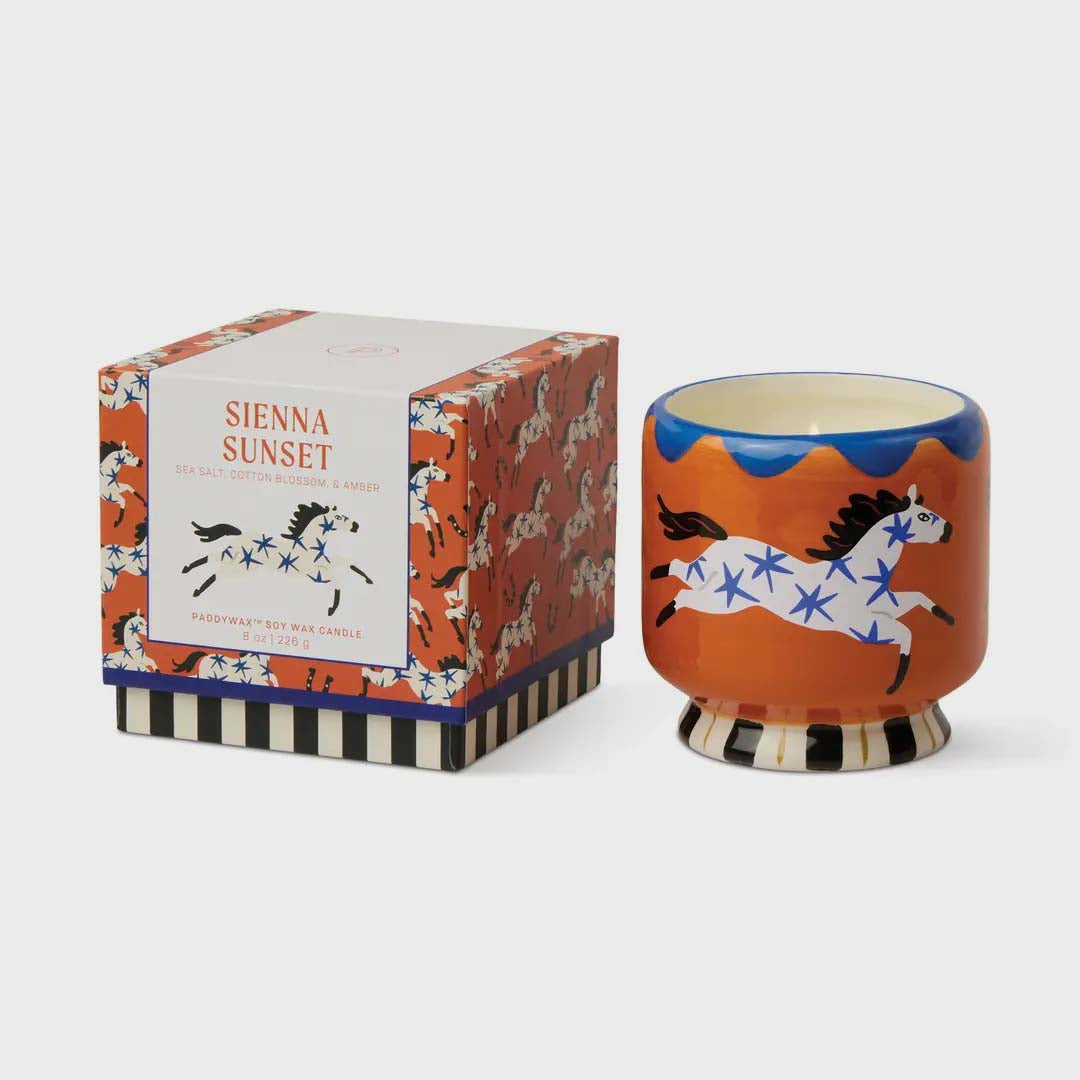 Adopo 8oz Horse Ceramic Candle | Sienna Sunset
