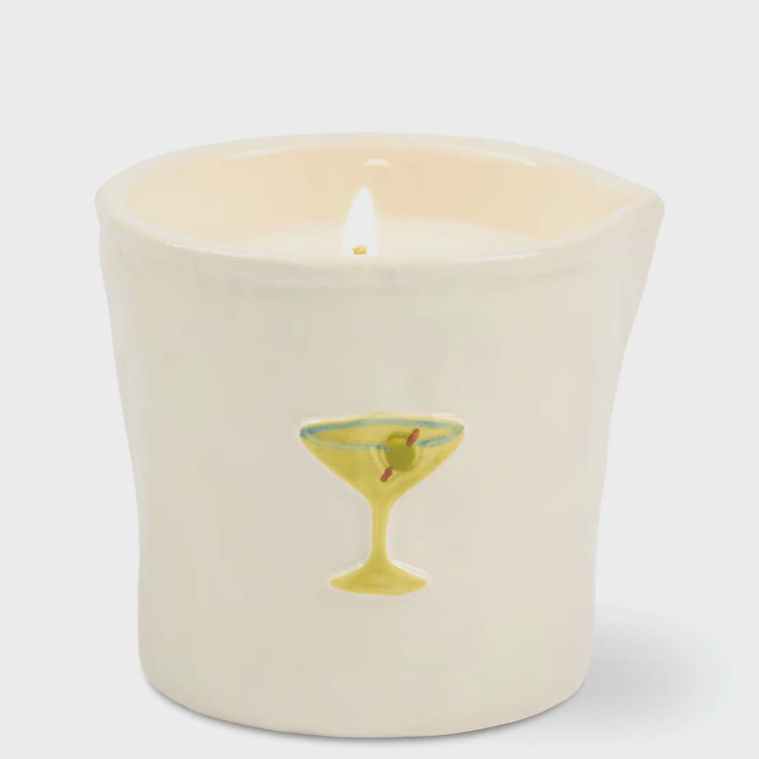 Bistro 8oz Martini Embossed Ceramic Candle | Sparkling Bergamot