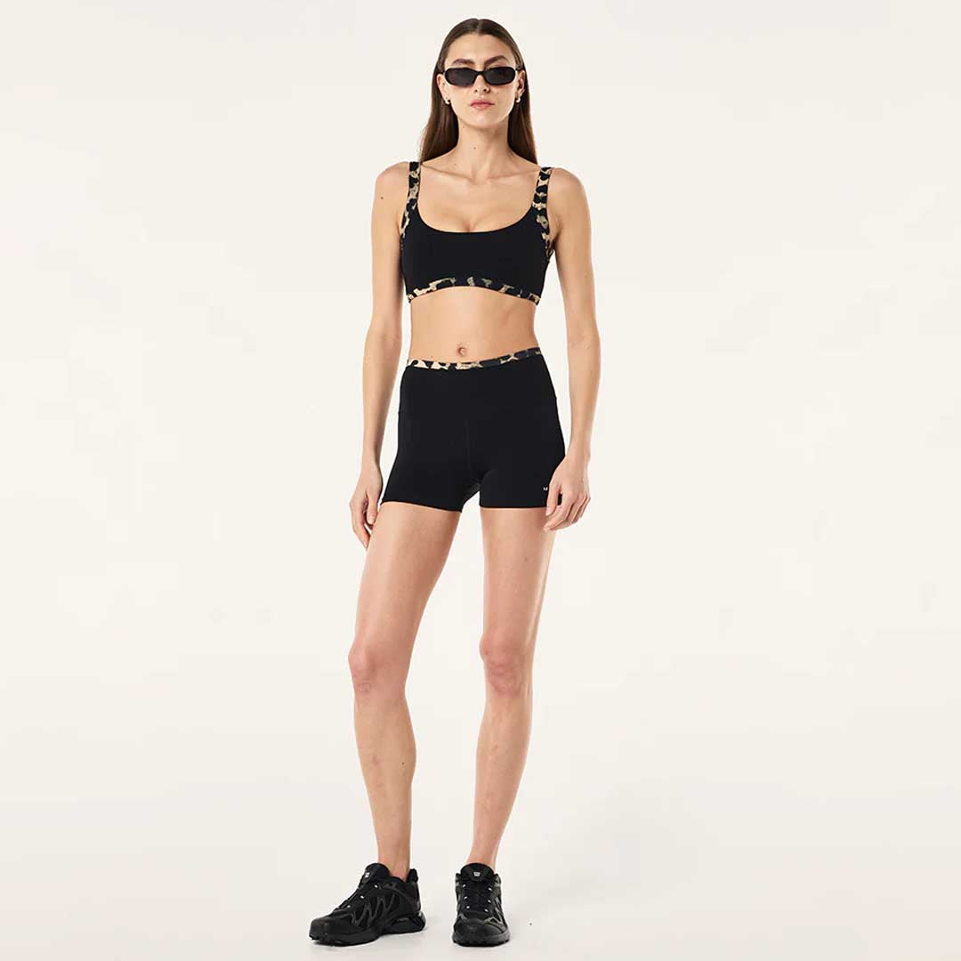 Vita 2.5" Bike Short | Black & Leopard