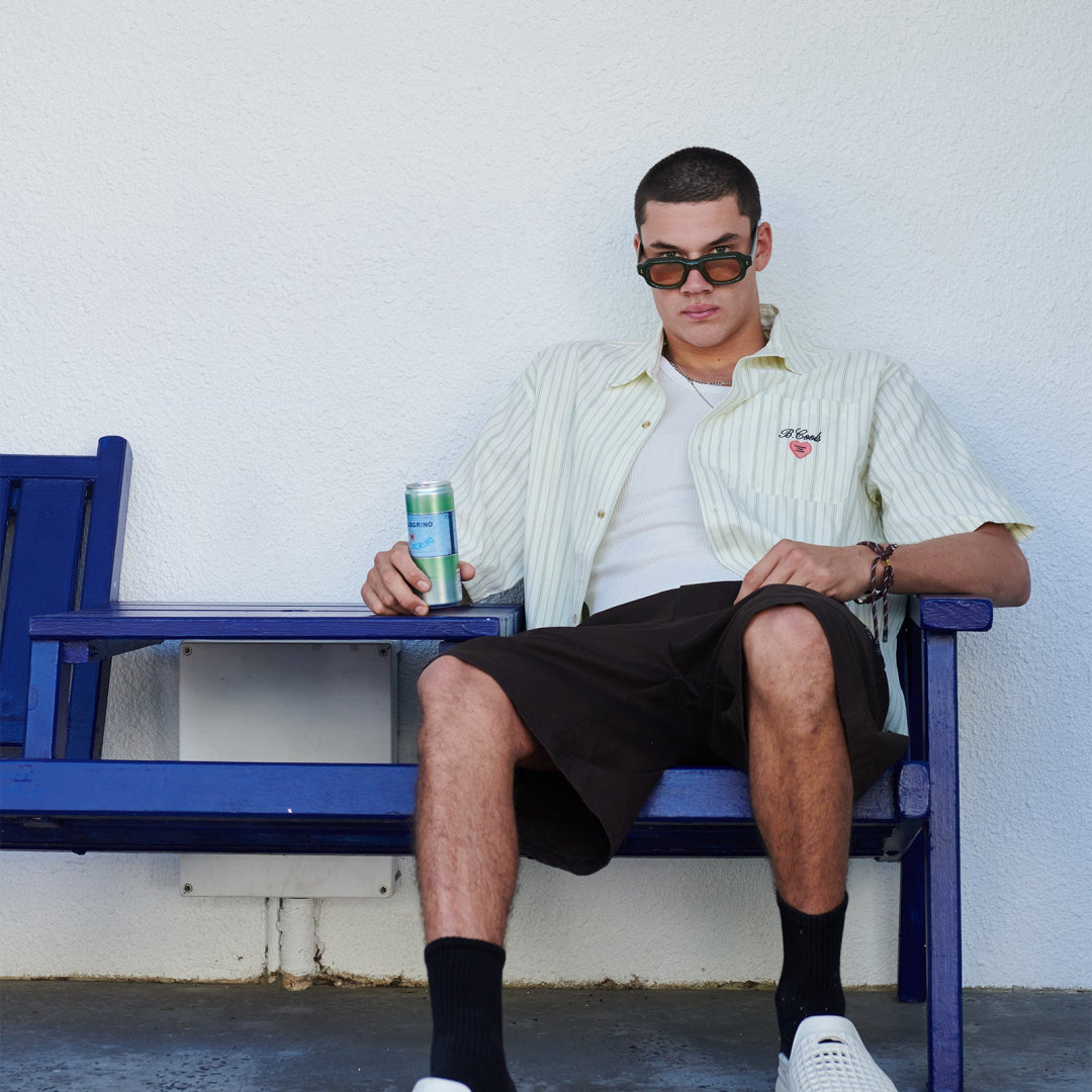 B.Cools Pocket Shirt in stripe, front