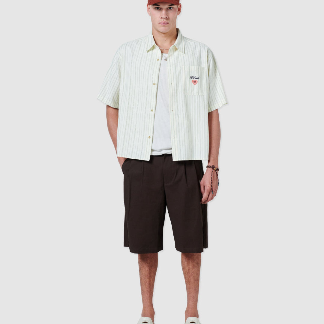 B.Cools Pocket Shirt in stripe, worn back
