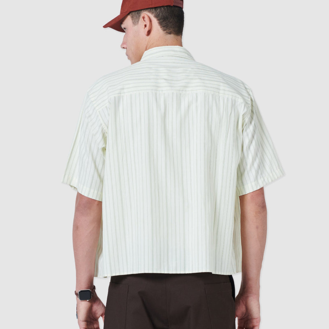 B.Cools Pocket Shirt in stripe, worn detail