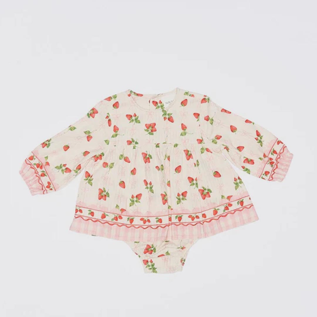Poppy Romper | Strawberries & Cream