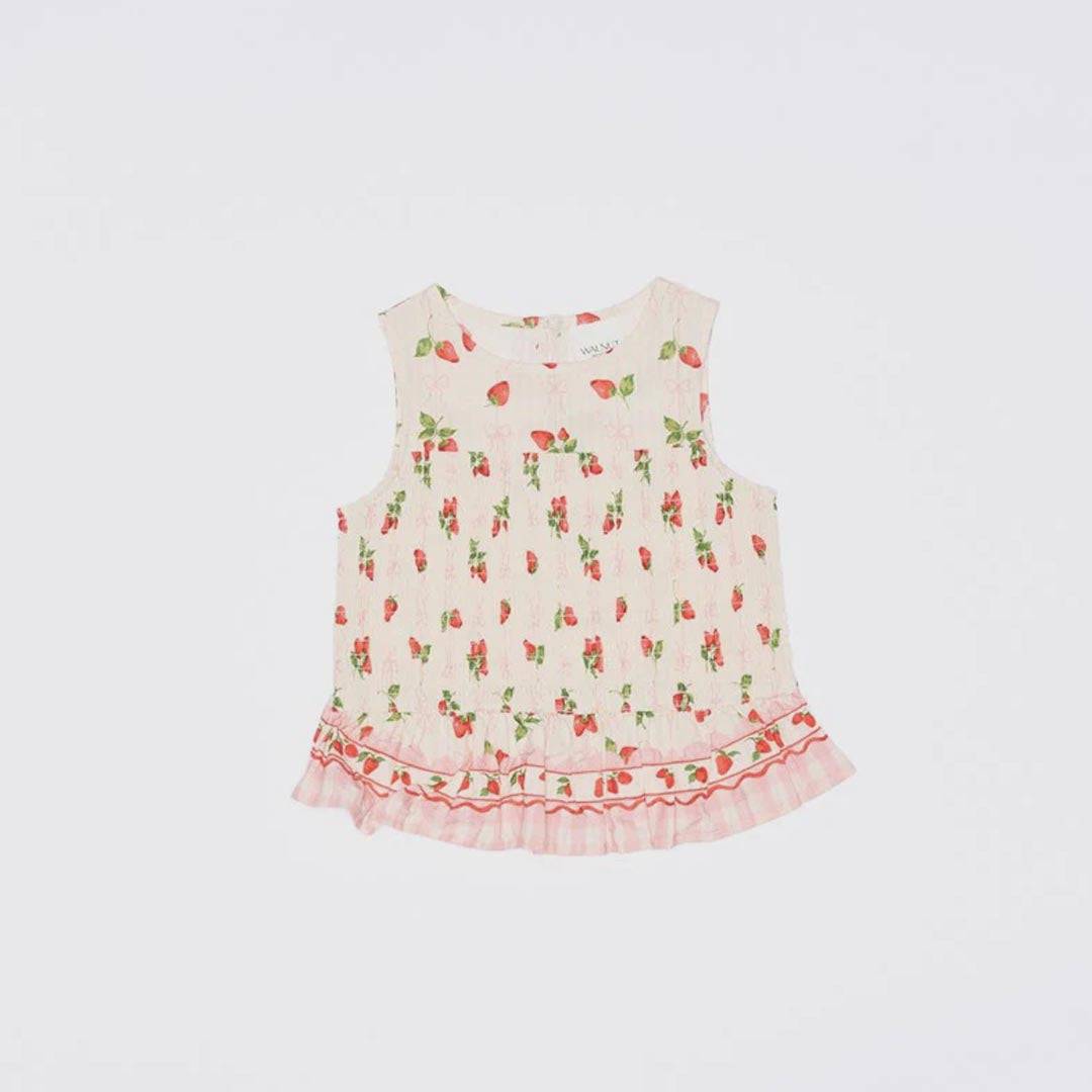 Poppy Top | Strawberries and Cream