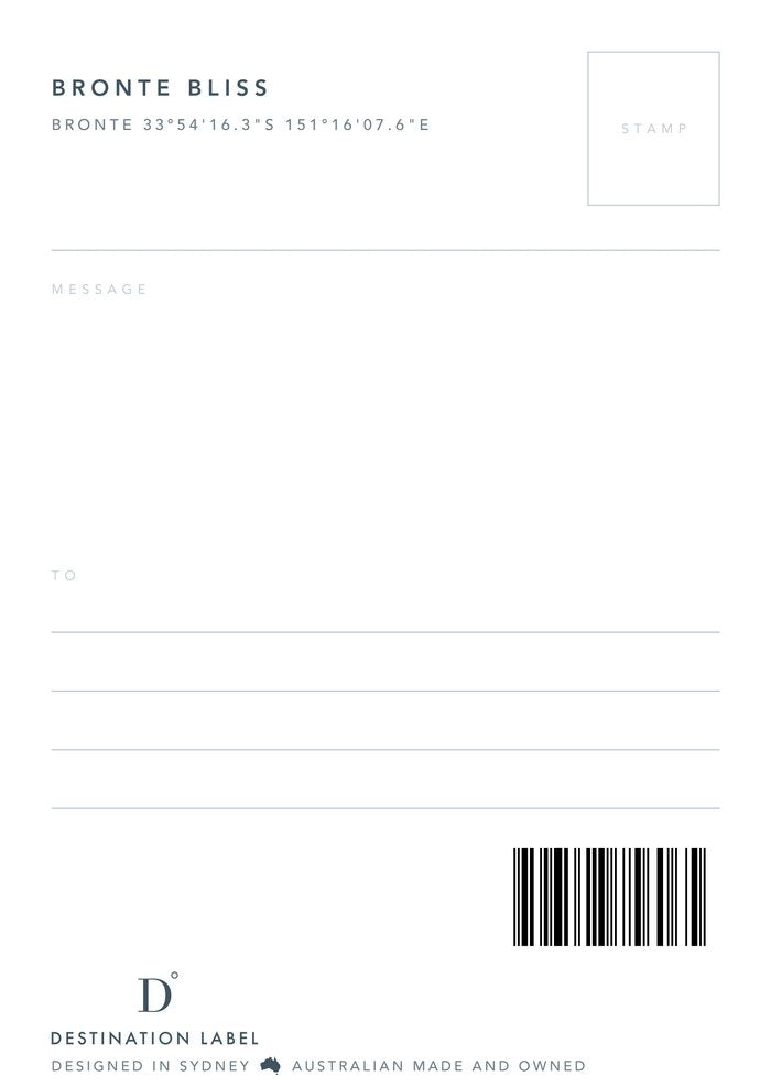 Postcard | Bronte Bliss – writable barcoded back