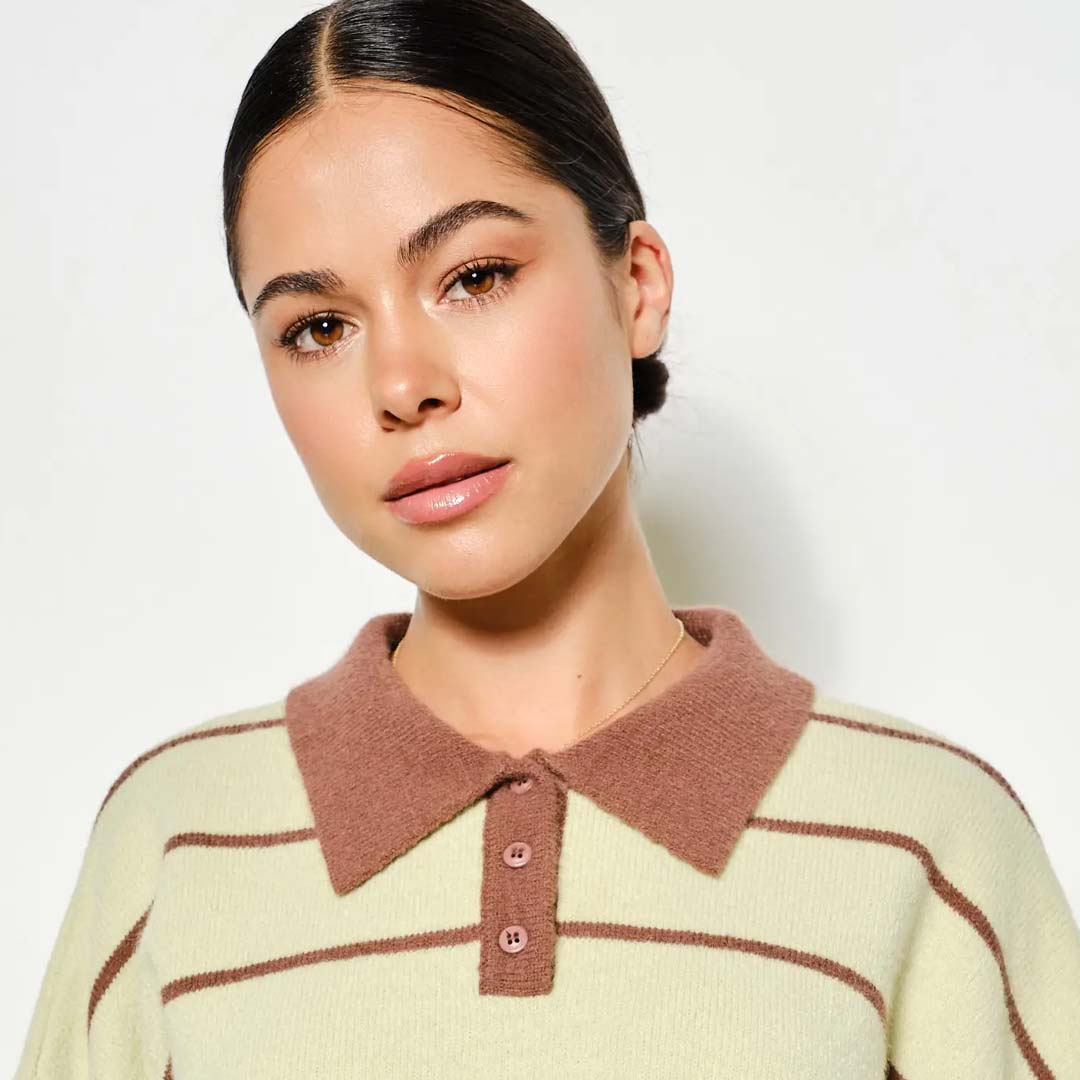 Joanna Rugby Sweater | Matcha Brown