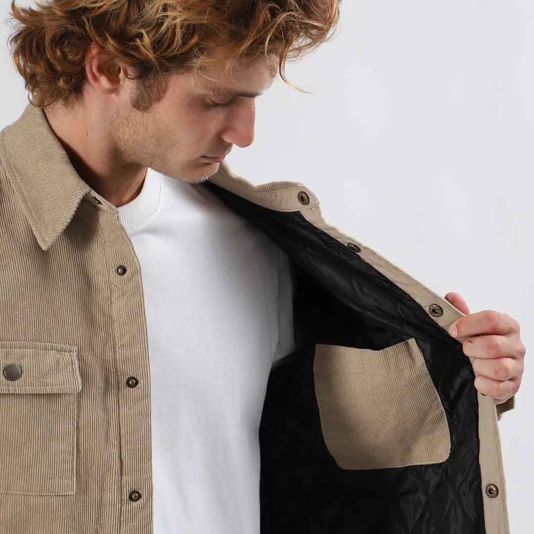 Quilted Cord Jacket | Stone