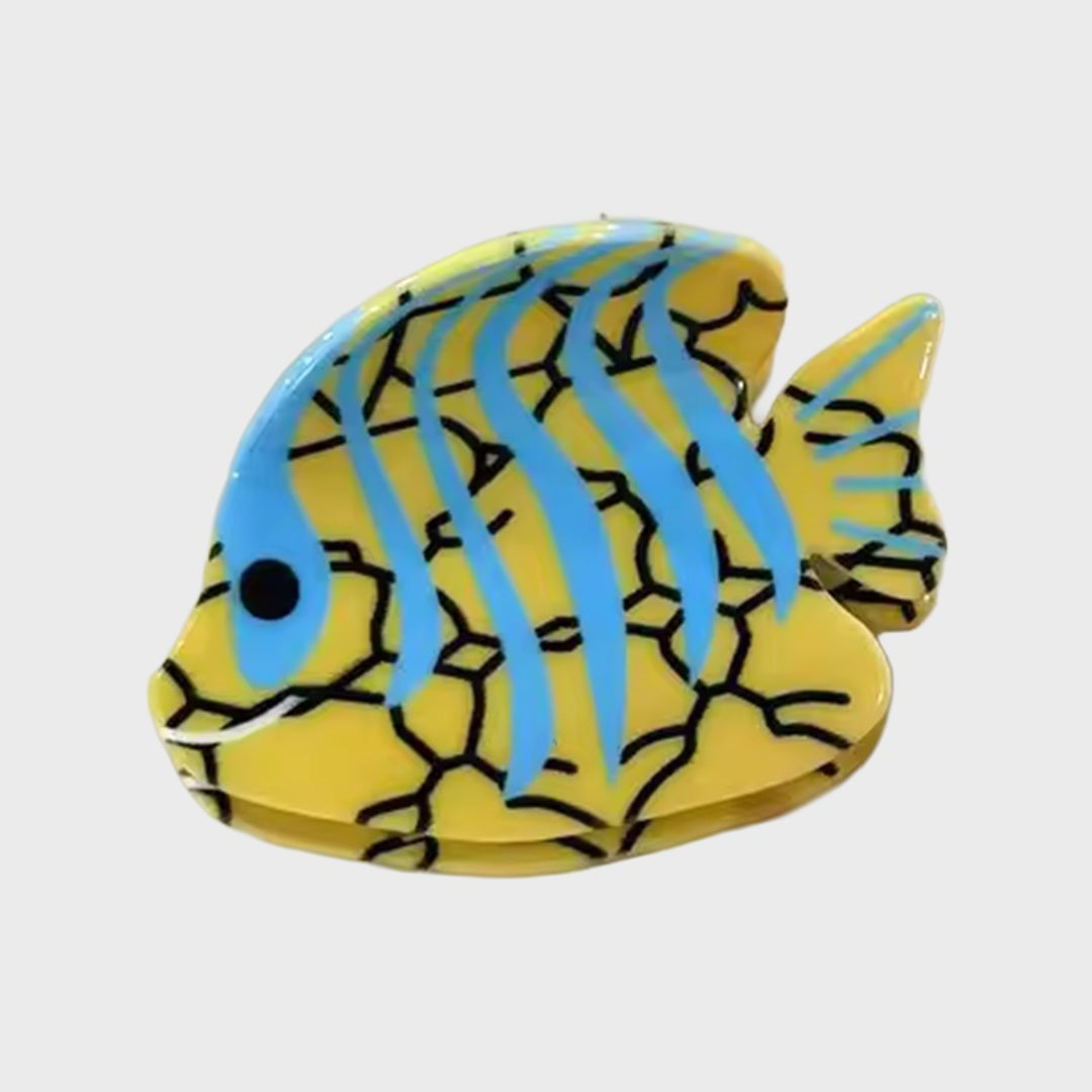 Blue Stripe Reef Fish Hair Clip front view