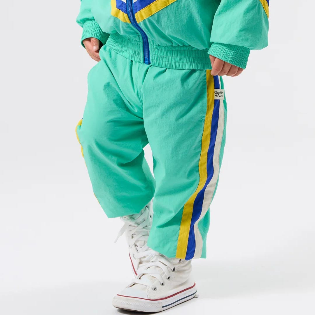 Retro Lightweight Sporty Pants | Blue Green