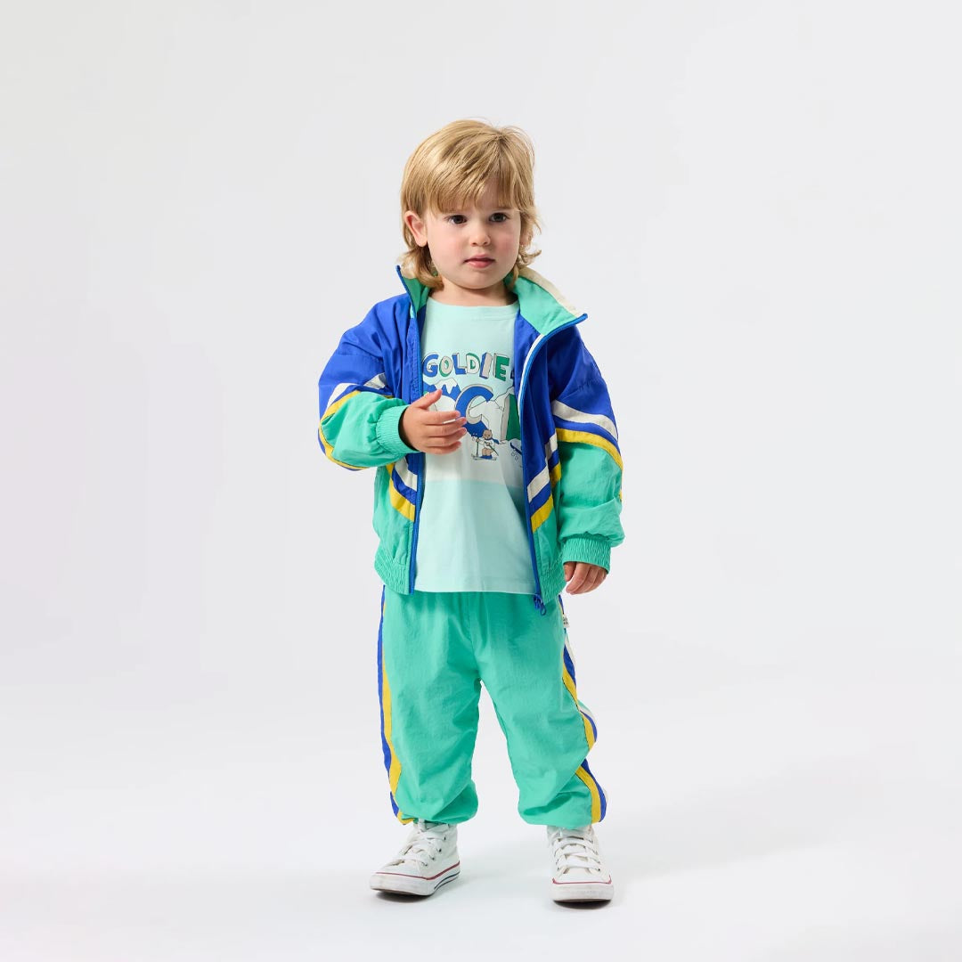 Retro Lightweight Sporty Pants | Blue Green