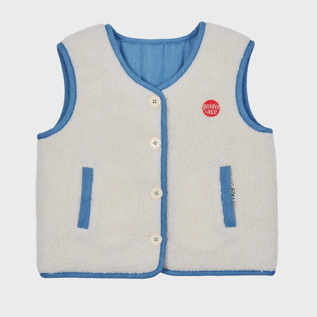 Reversible Chambray Button Vest