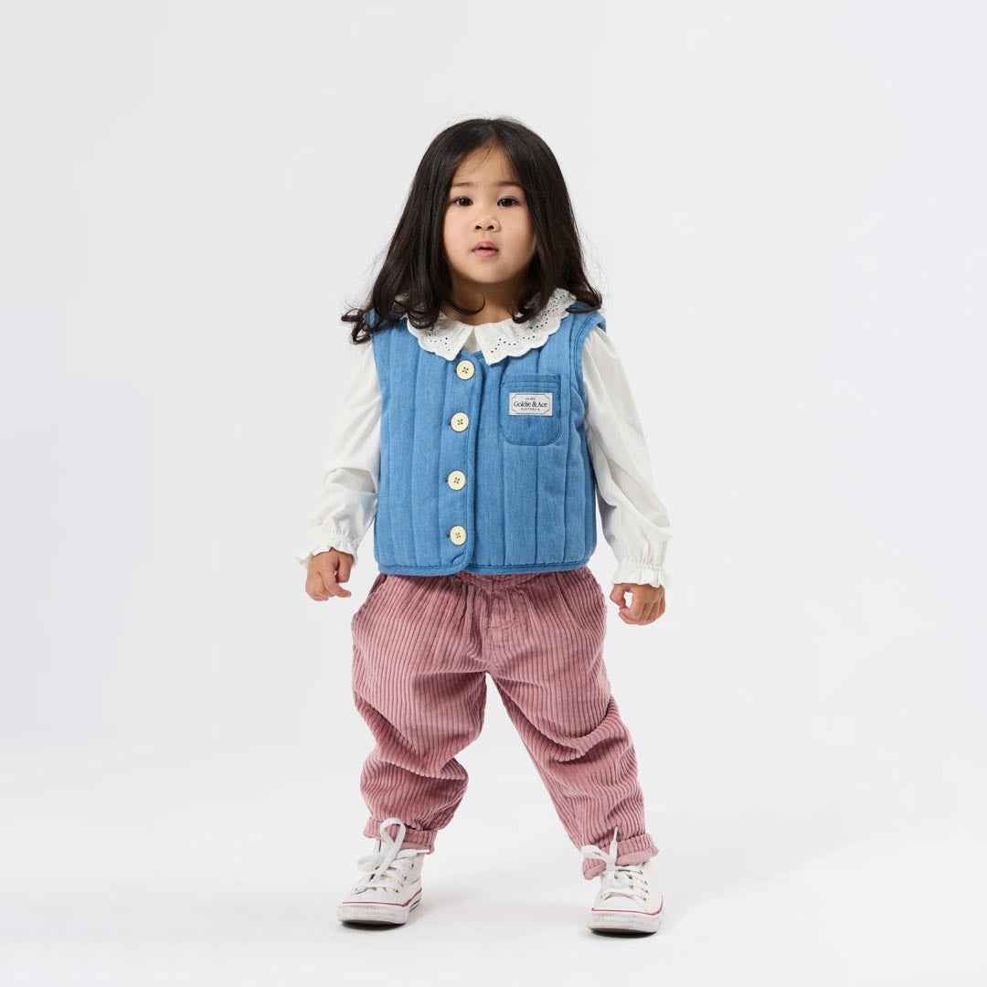 Reversible Chambray Button Vest