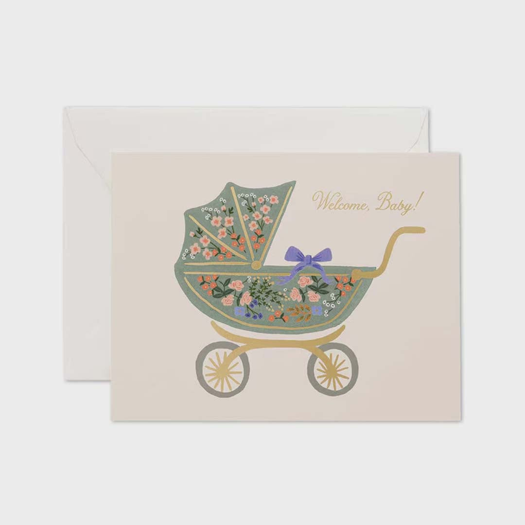 BABY CARD | FLORAL PRAM