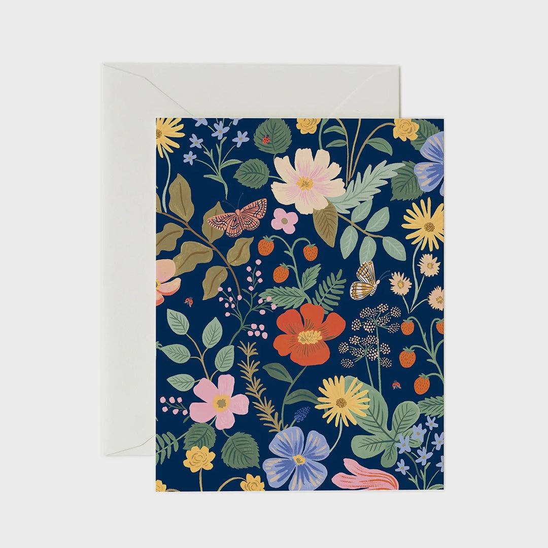 Blank Card | Strawberry Fields Navy