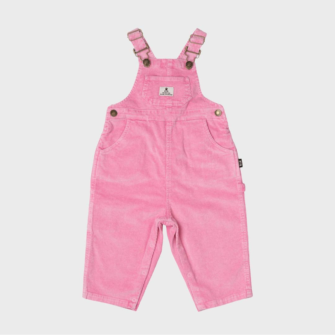 BABY CORD OVERALLS | PALE PINK WASH