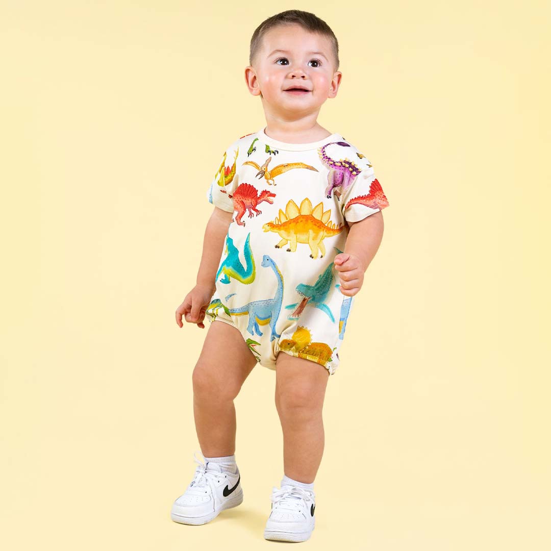 DINOS GALORE BABY BODYSUIT | ECRU