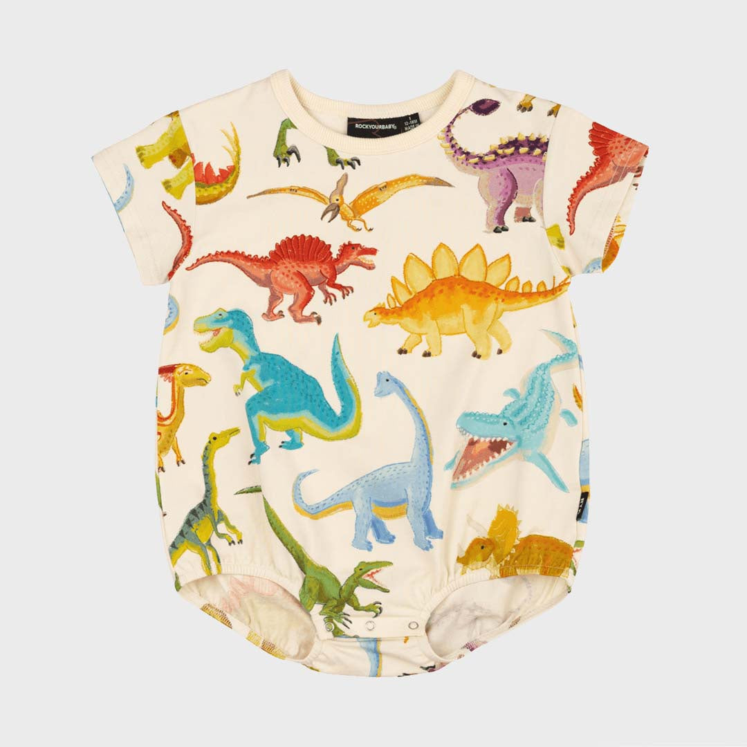 DINOS GALORE BABY BODYSUIT | ECRU