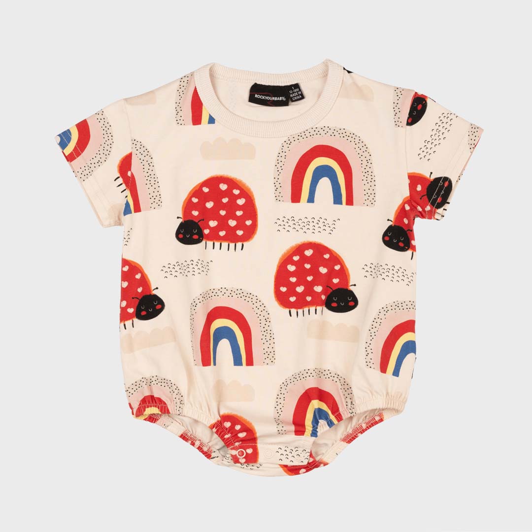 LOVE BUG RAINBOW BABY BODYSUIT | ECRU