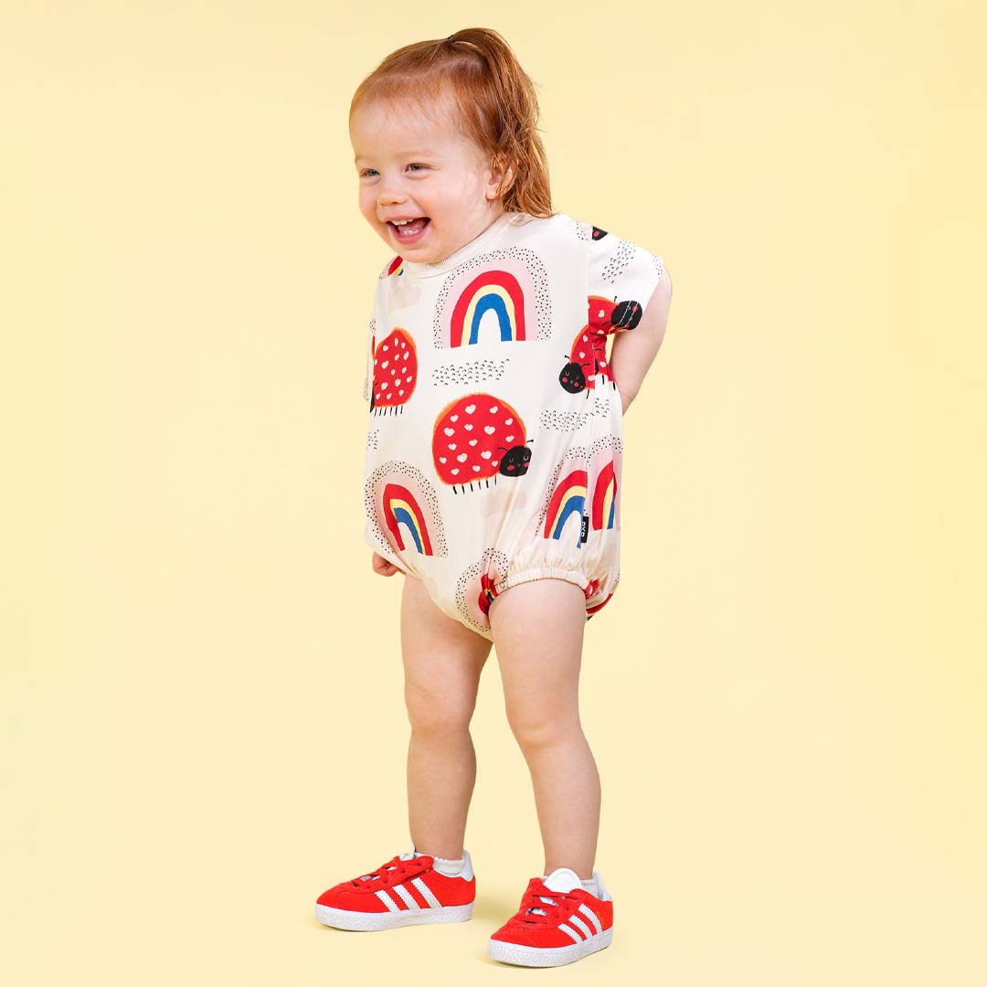 LOVE BUG RAINBOW BABY BODYSUIT | ECRU