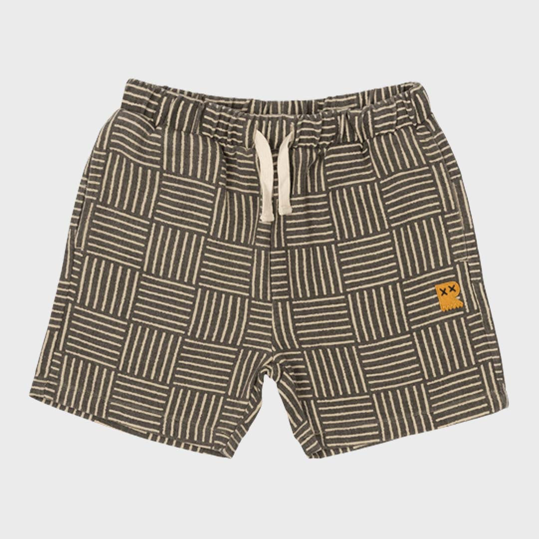 BOX STRIPE SHORTS | CHARCOAL / TAUPE