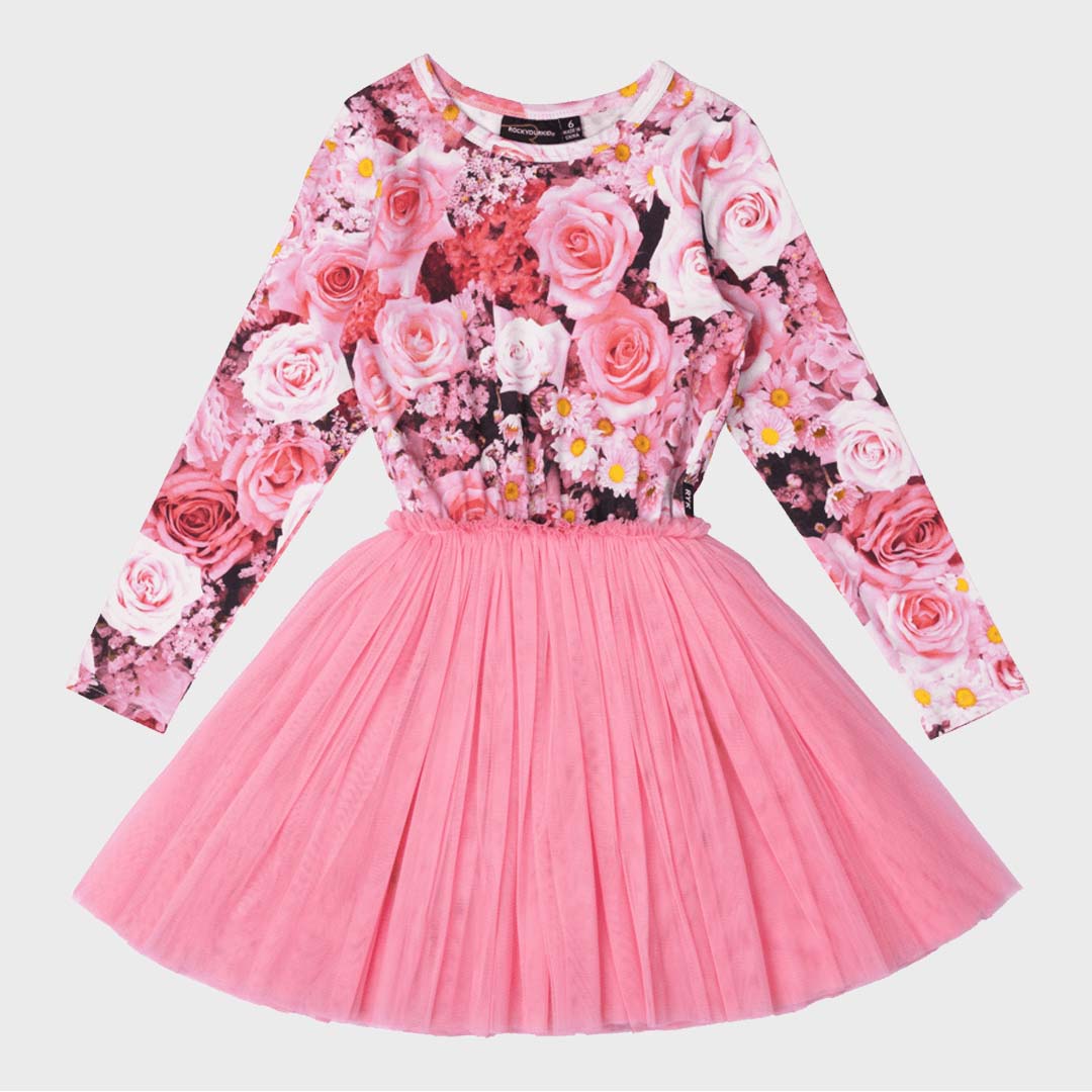 ROSE GARDEN CIRCUS DRESS | PINK FLORAL
