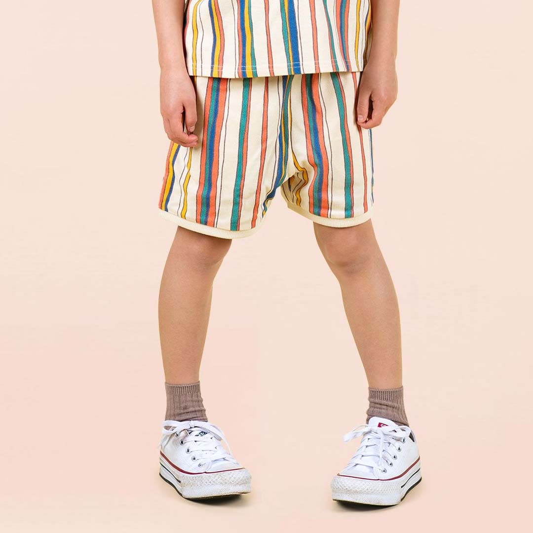 STRIPE POLO SHORTS