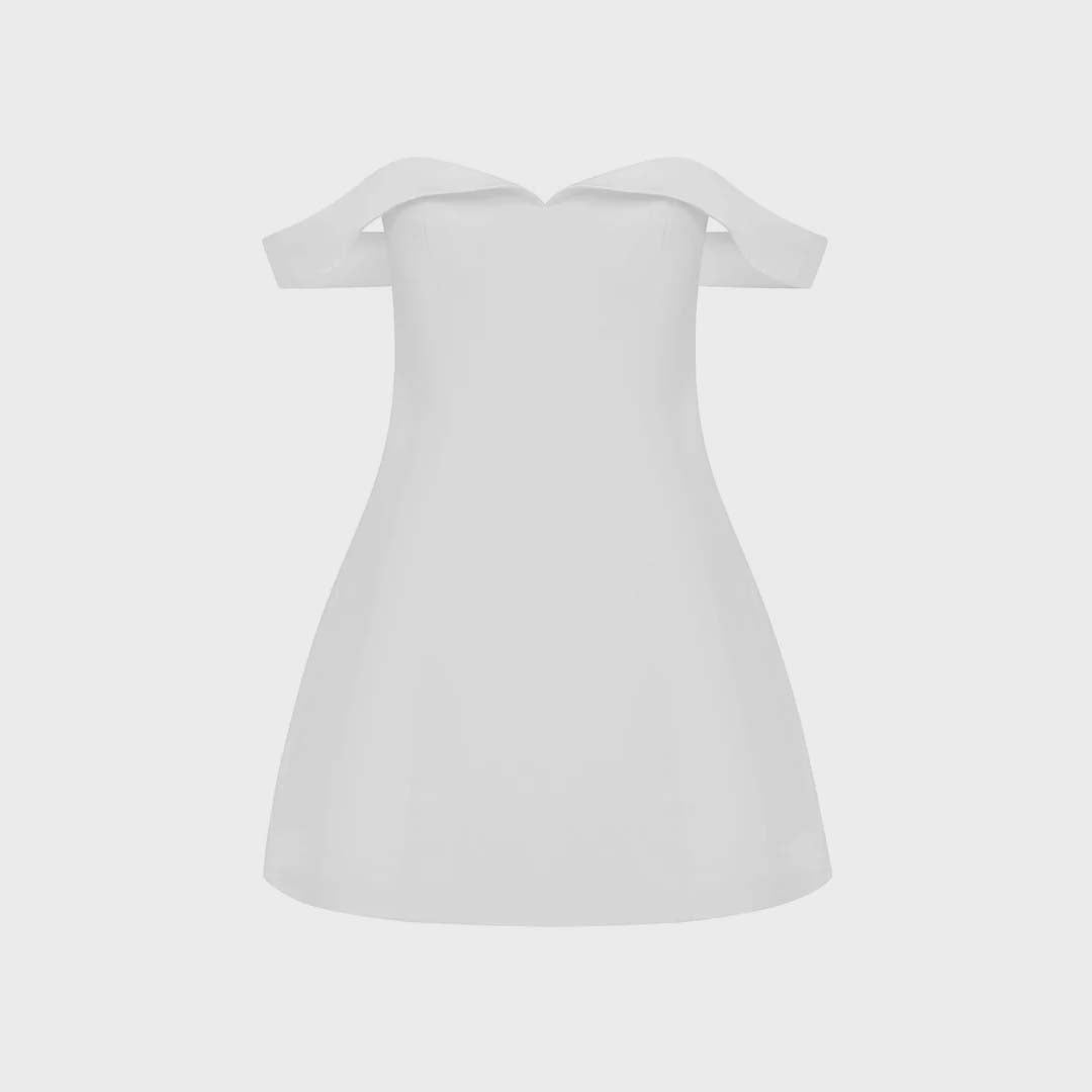 EBONY MINI DRESS | WHITE