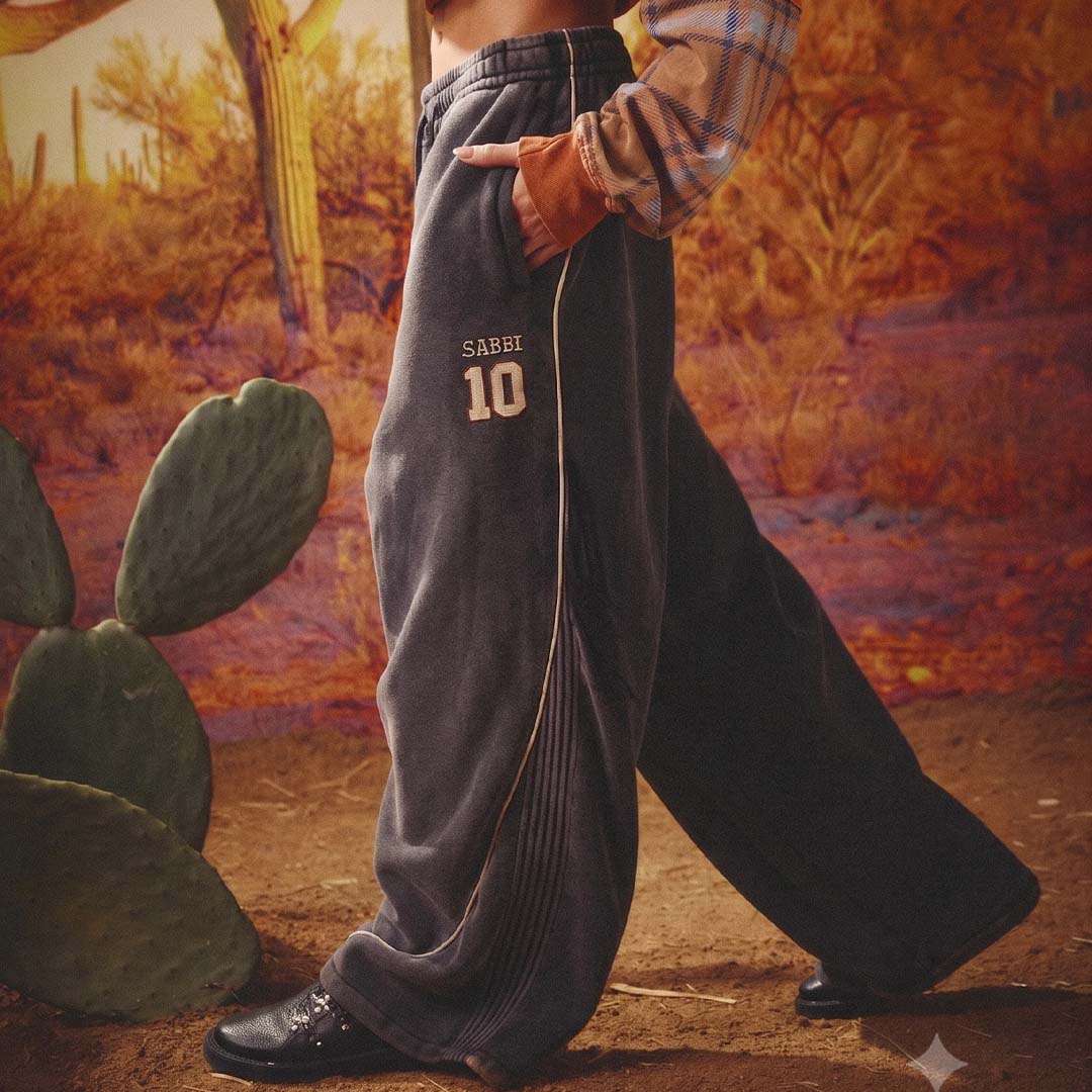Happy Chap Wide Leg Sweat Pants | Washed Black