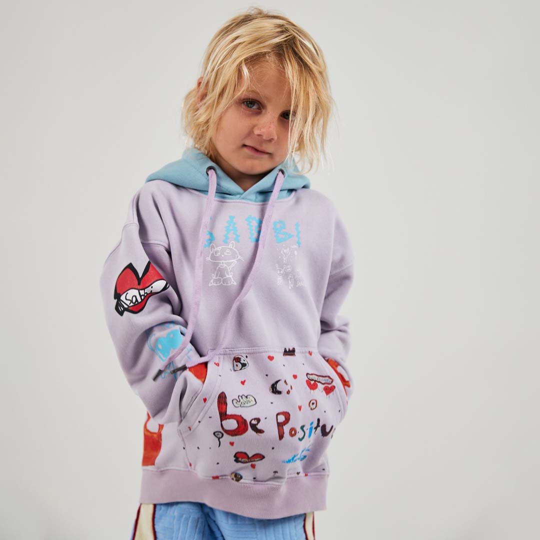 Be Positive kids Hoodie | Mauve Blue