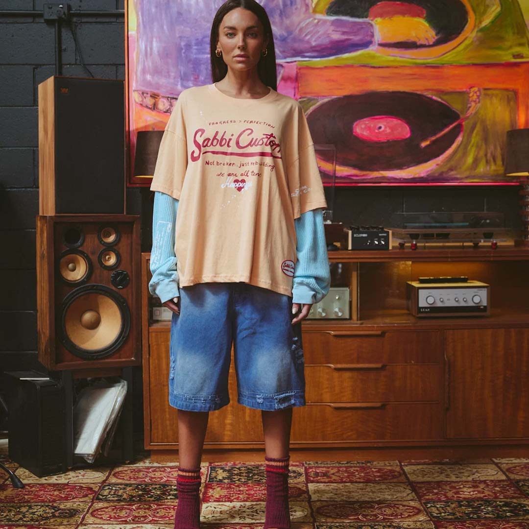 Sabbi Custom Long Sleeve Tee | Apricot