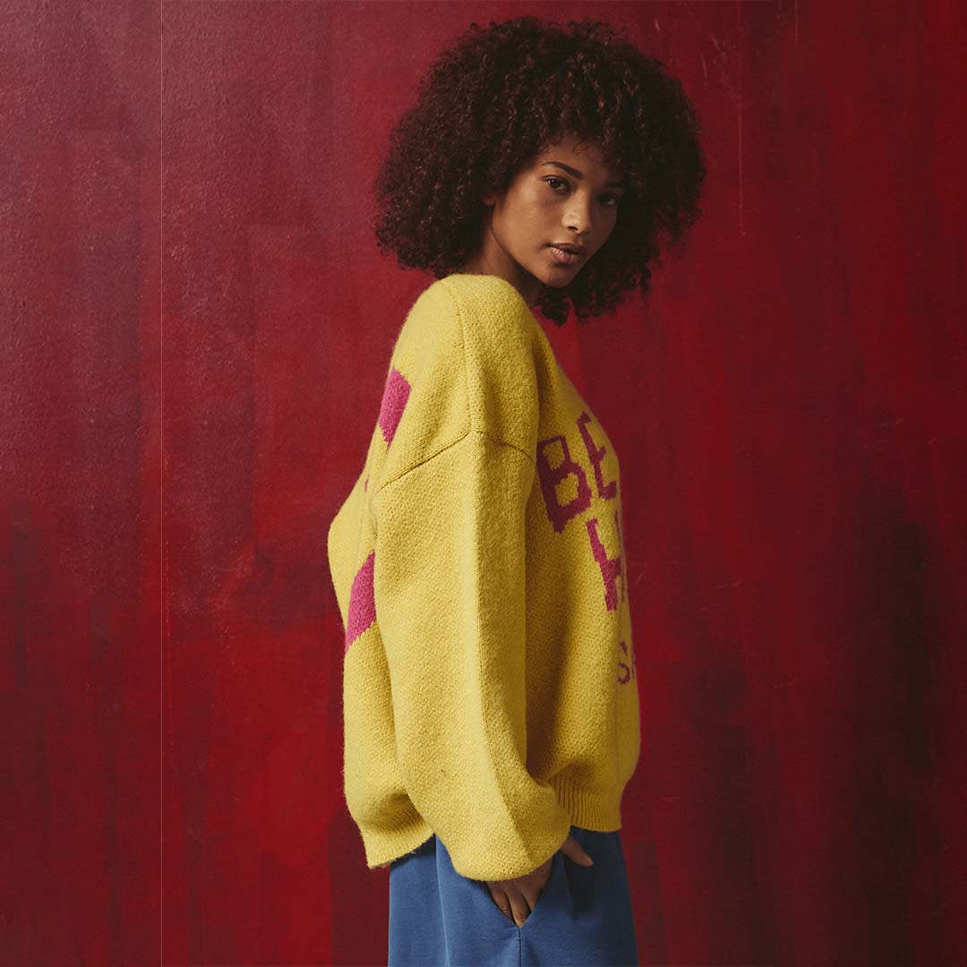 Be A Kind Human Knit Jumper | Yellow