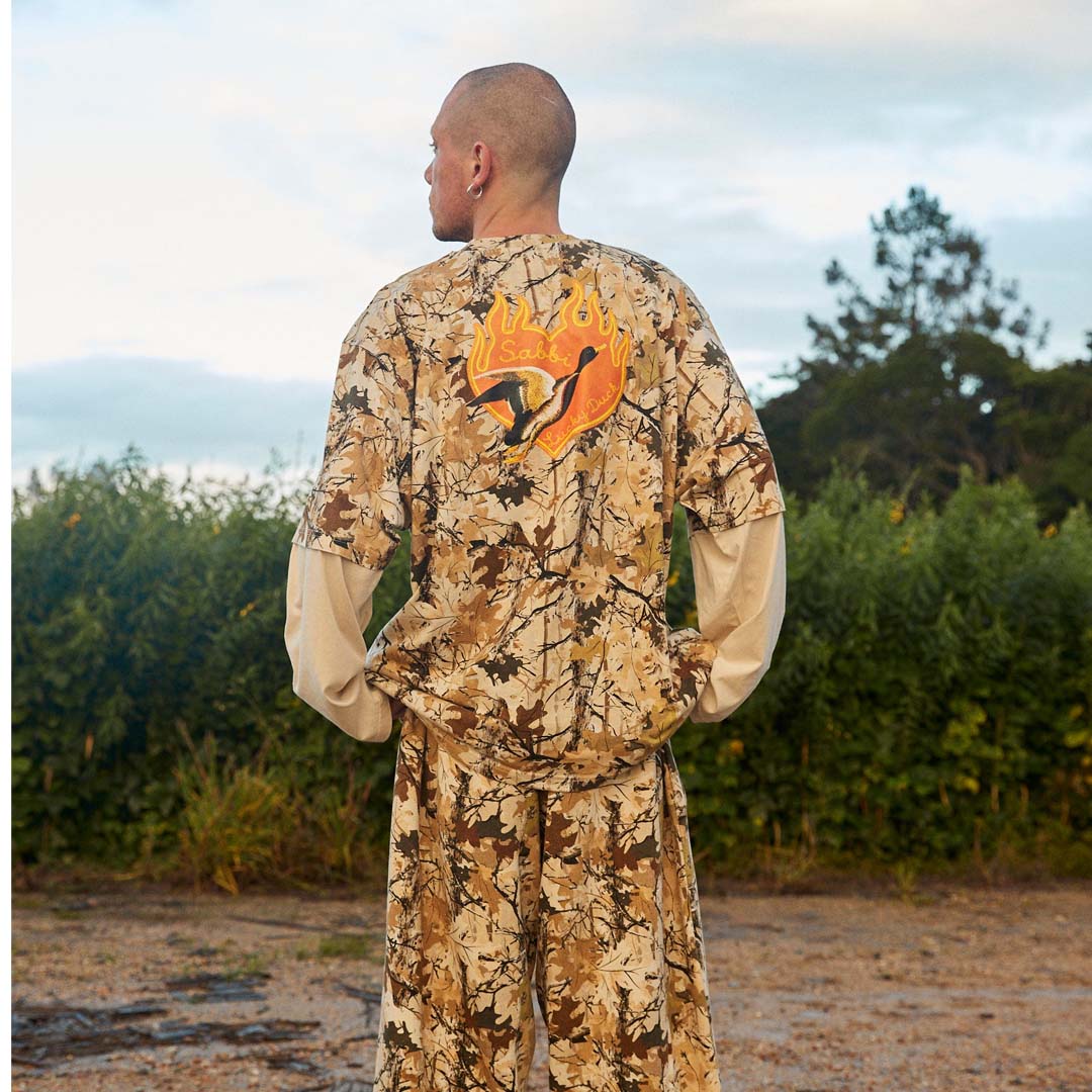 The Lucky Duck Woodland LS Tee | Woodland Camo