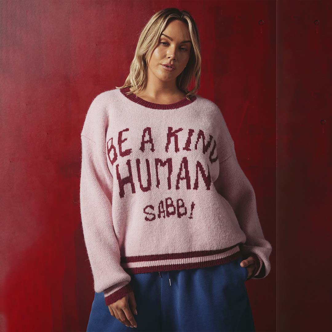 Be A Kind Human Knit Jumper | Pink