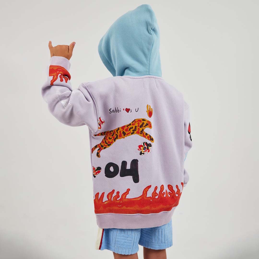 Be Positive kids Hoodie | Mauve Blue