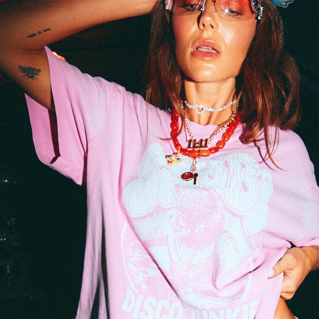 DJ Cat Tee | Pink