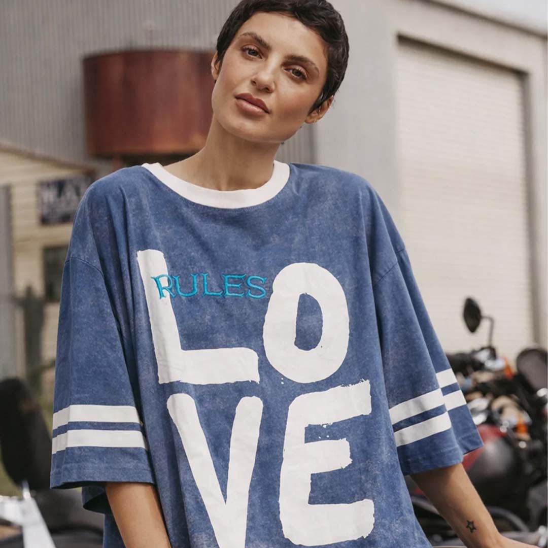 Very Oversized Love Revolution Tee | Blue