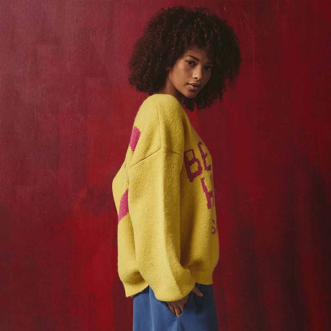 Be A Kind Human Knit Jumper | Yellow