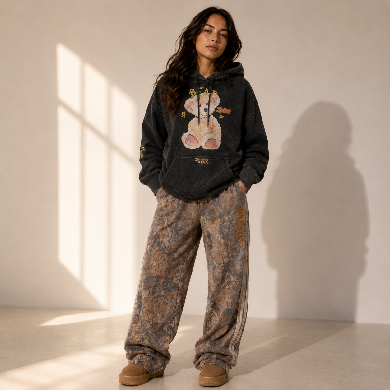 Gimme Bear Hugs Hoodie | Washed Black