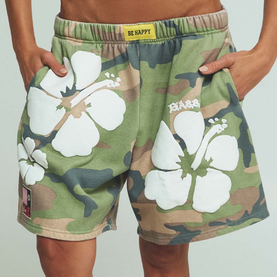 The Happy Hibiscus Shorts | Camo