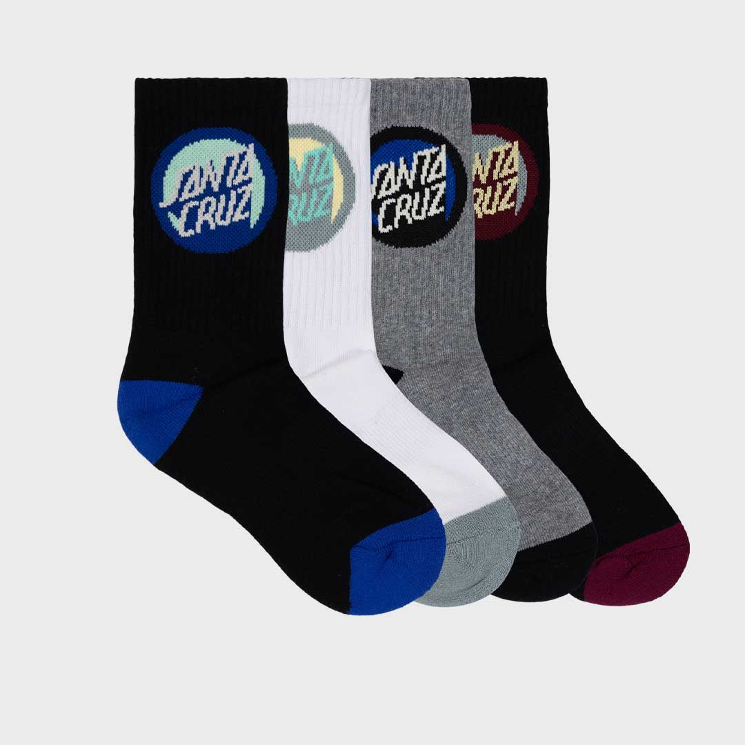 Bold Shadow Dot Crew Sock 4 Pack