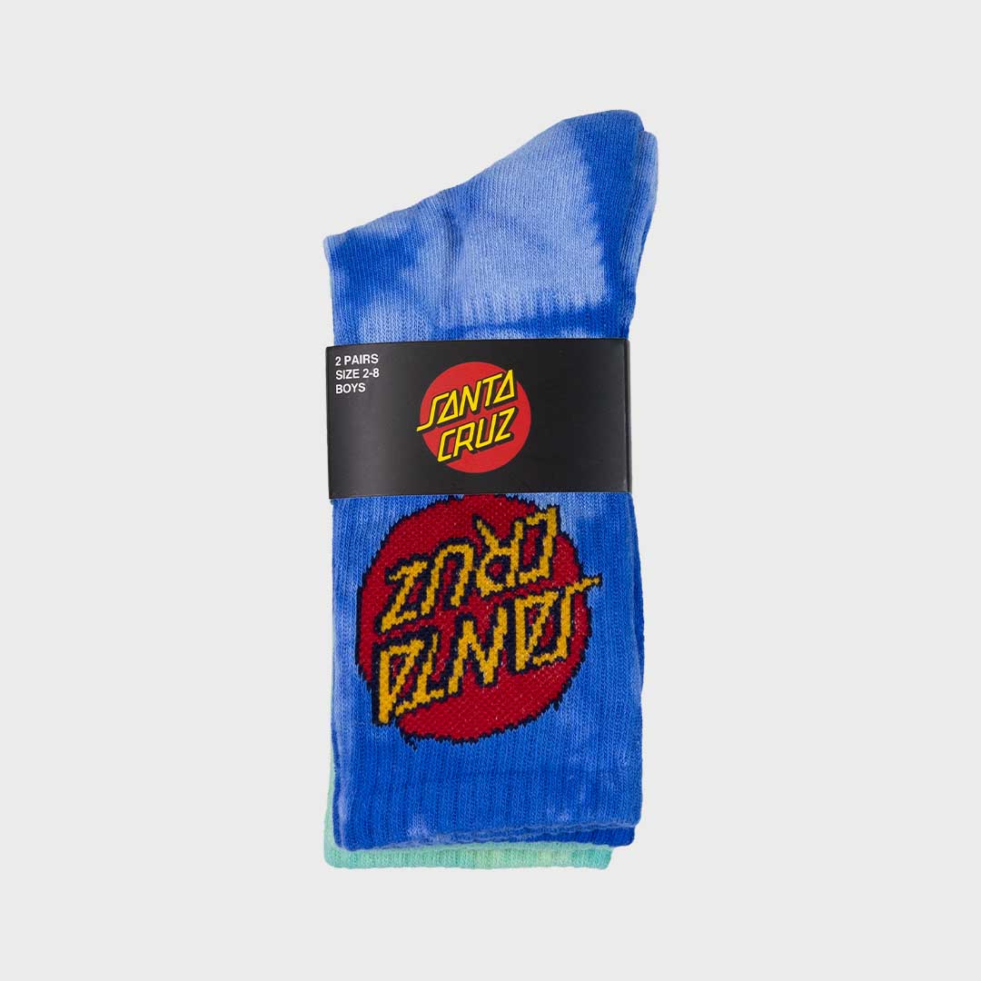 Cruz Dye Crew Sock 2 Pack | Blue Teal Tie Dye