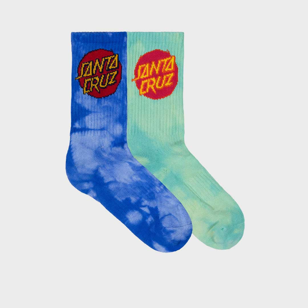 Cruz Dye Crew Sock 2 Pack | Blue Teal Tie Dye