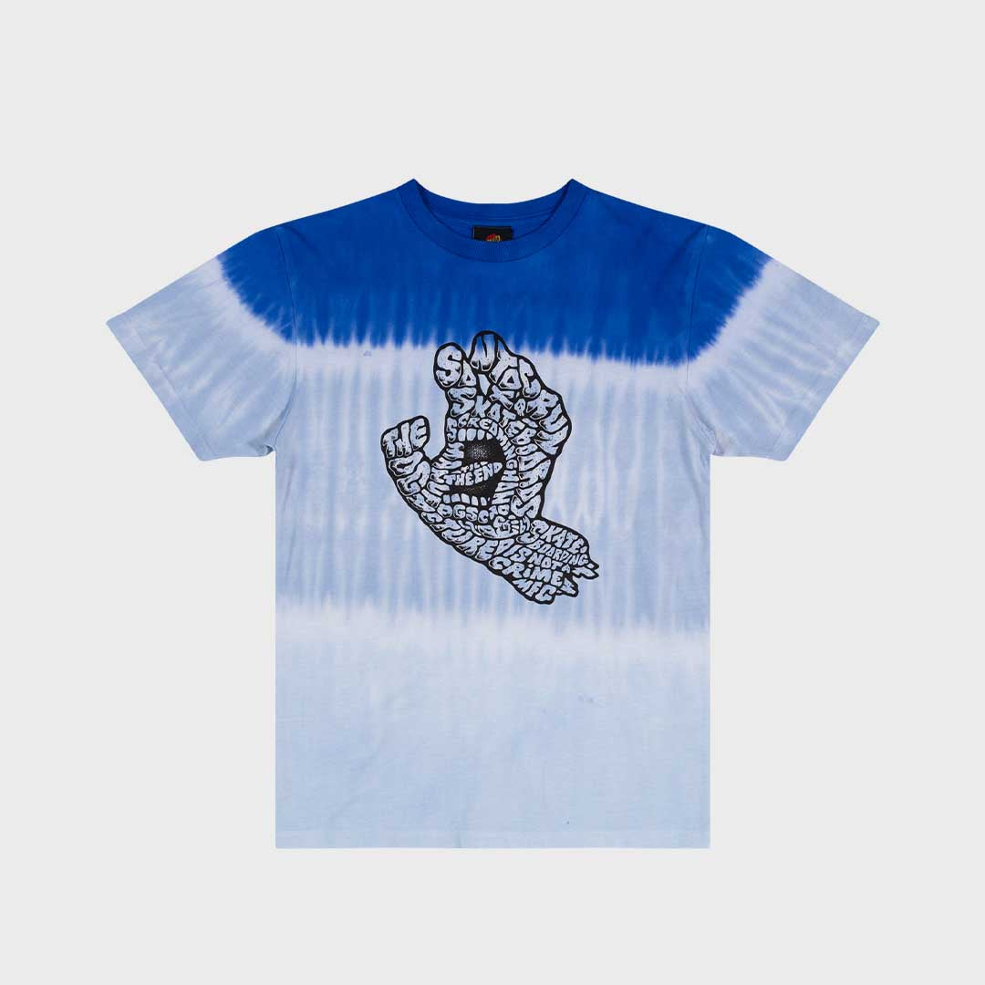 Letter Hand Mono Tee | Cobalt Tie Dye