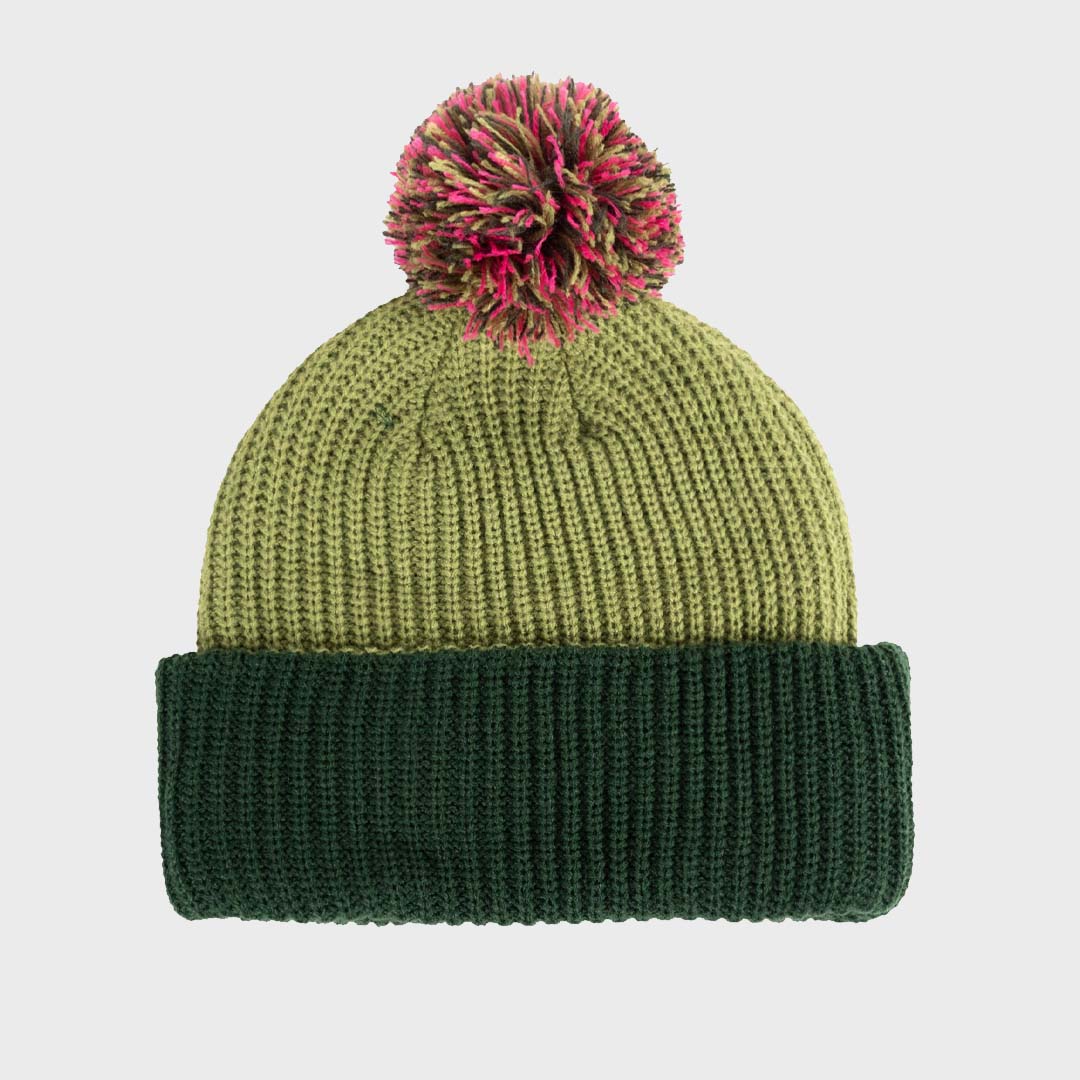 OVAL DOT SKULL PATCH BEANIE - GREEN