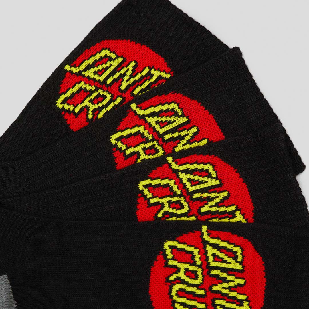 Classic Dot Crew Sock 4 Pack | Black